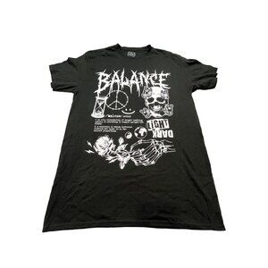 ODM Brand Balance Definition Skull Shirt Mens Medium Black Punk Rock Time